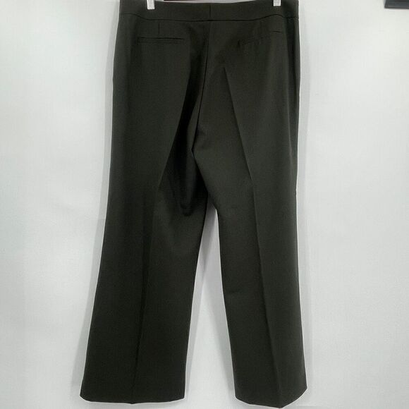 Lafayette 148 New York Deep Green Relaxed Straight Leg Wool Trouser Pant Size 10 - Picture 3 of 9